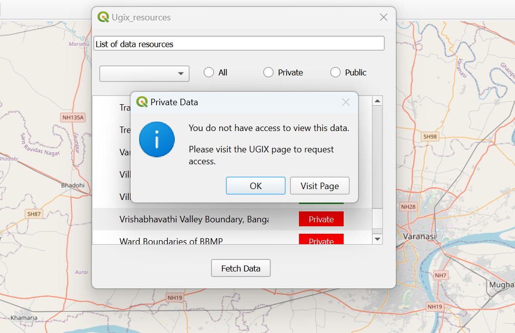 Private Data Popup